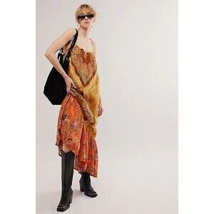 Free people intimately Mojave Mermaid Maxi Slip Dress Floral Printed XS 285290